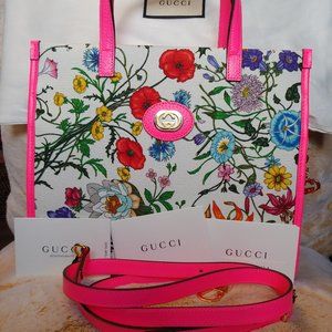 NWOT GUCCI FLORAL PRINT TOTE BAG